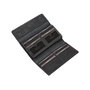 Zoozie Bags Pavia Cartera de Mujer Negra en Piel Auténtica Elegante y Sofisticada con Múltiples Compartimentos, L:19cm, An:2cm, Al:10cm
